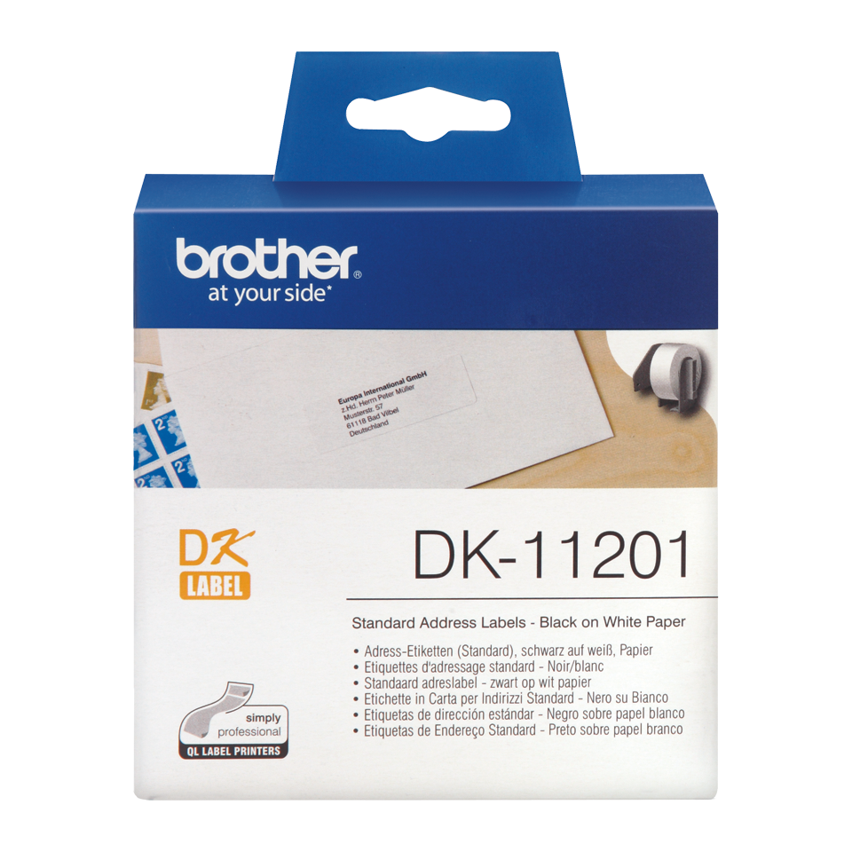 Brother Black On White Address Label Roll 29mm x 90mm 400 labels - DK11201 - NWT FM SOLUTIONS - YOUR CATERING WHOLESALER