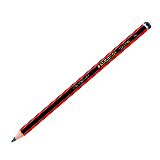 Staedtler 110 Tradition 4B Pencil Red/Black Barrel (Pack 12) - 110-4B - NWT FM SOLUTIONS - YOUR CATERING WHOLESALER