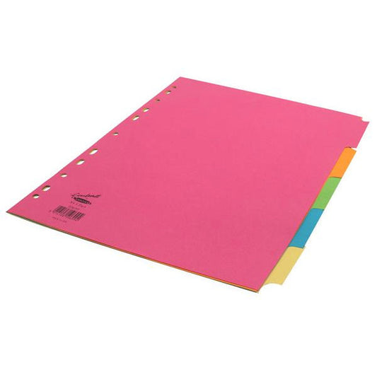 Concord Divider 5 Part A4 160gsm Board Bright Assorted Colours 50699 - NWT FM SOLUTIONS - YOUR CATERING WHOLESALER