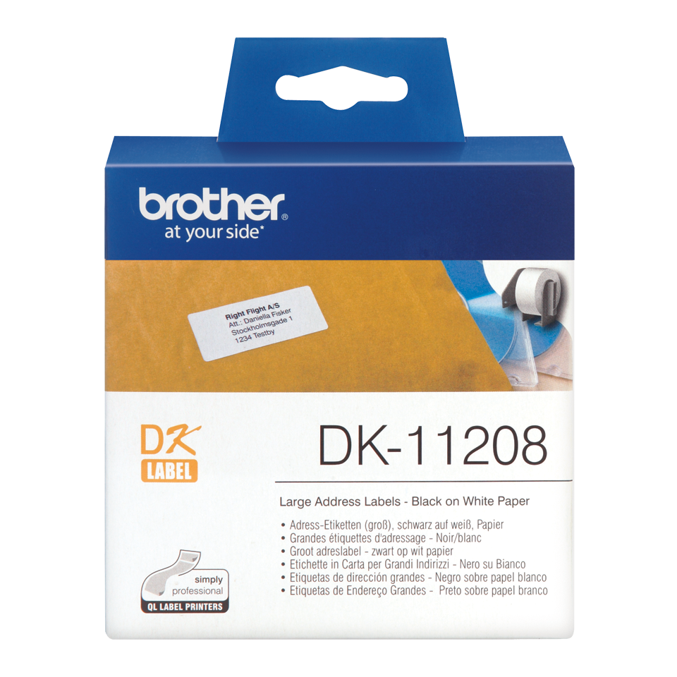Brother Large Address Label Roll 38mm x 90mm 400 labels - DK11208 - NWT FM SOLUTIONS - YOUR CATERING WHOLESALER
