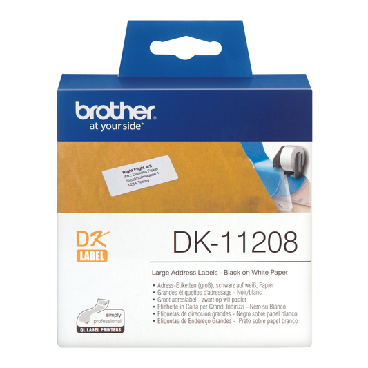 Brother Large Address Label Roll 38mm x 90mm 400 labels - DK11208 - NWT FM SOLUTIONS - YOUR CATERING WHOLESALER