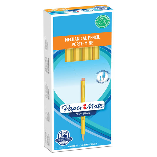 Paper Mate Non Stop Mechanical Pencil HB 0.7mm Lead Amber Barrel (Pack 12) - S0189423 - NWT FM SOLUTIONS - YOUR CATERING WHOLESALER