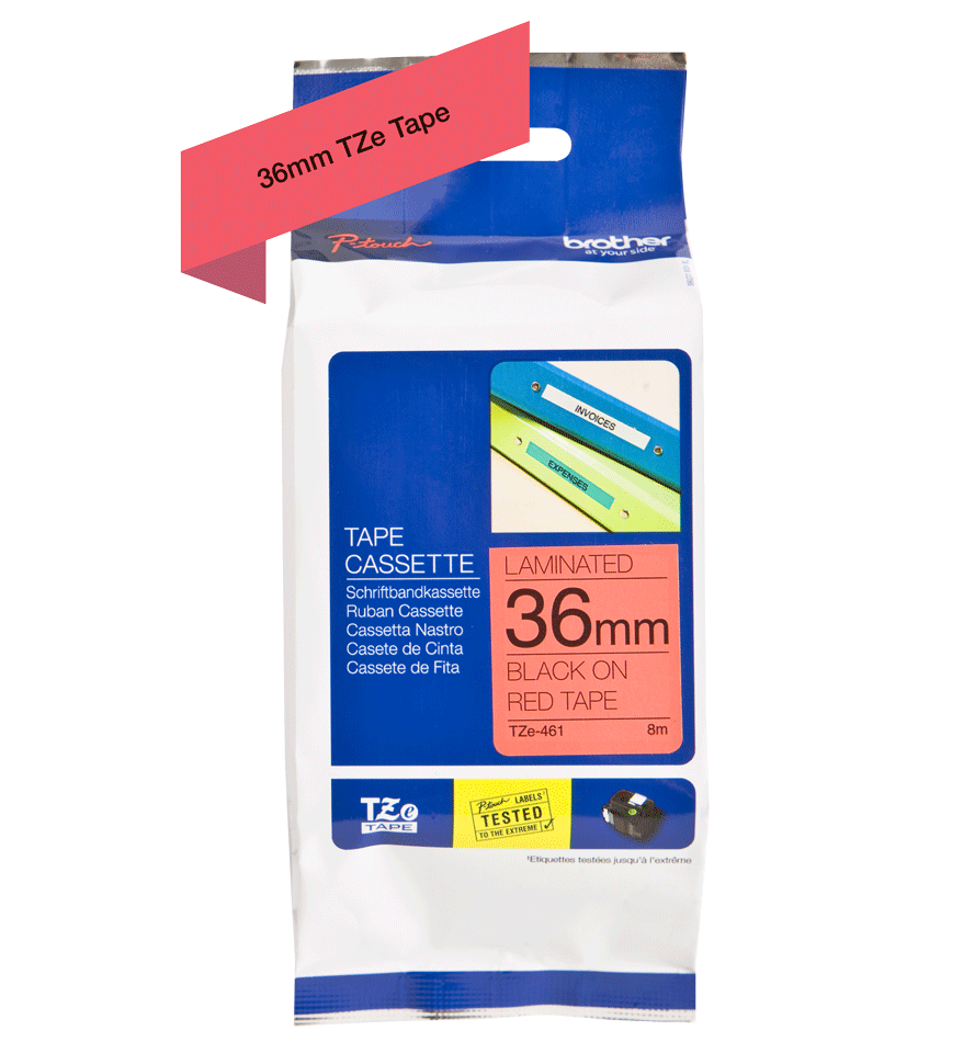 Brother Black On Red Label Tape 36mm x 8m - TZE461 - NWT FM SOLUTIONS - YOUR CATERING WHOLESALER