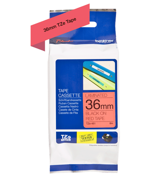 Brother Black On Red Label Tape 36mm x 8m - TZE461 - NWT FM SOLUTIONS - YOUR CATERING WHOLESALER