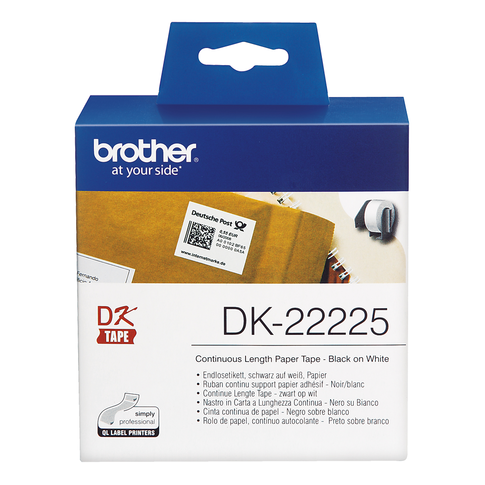 Brother Black On White Paper Roll 38mm x 30m - DK22225 - NWT FM SOLUTIONS - YOUR CATERING WHOLESALER