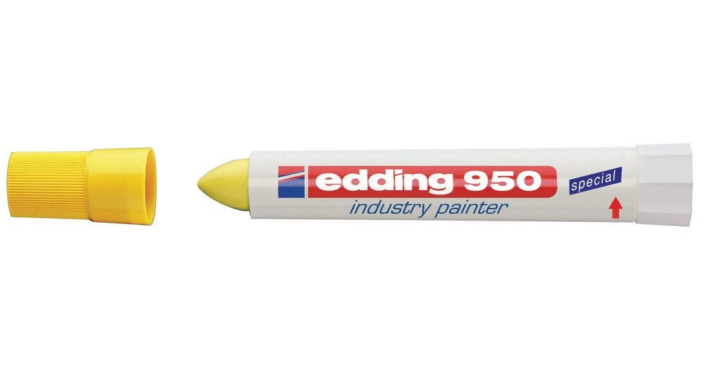 edding 950 Industry Painter Permanent Marker Bullet Tip 10mm Line Yellow (Pack 10) - 4-95005 - NWT FM SOLUTIONS - YOUR CATERING WHOLESALER