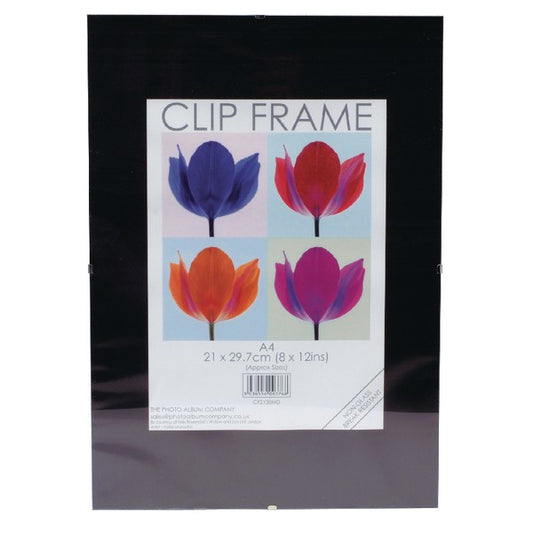 Photo Album Co Certificate/Photo Frameless A4 Clip Frame Glass Front - CF2130-NG - NWT FM SOLUTIONS - YOUR CATERING WHOLESALER