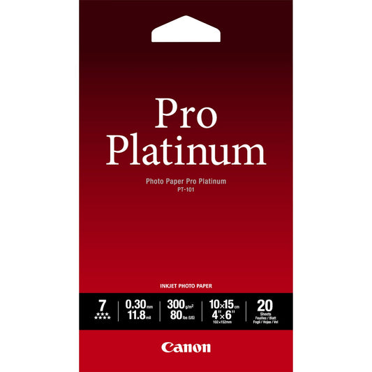 Canon PT-101 Pro Photo Paper 20 Pack 10 x 15cm - 2768B013 - NWT FM SOLUTIONS - YOUR CATERING WHOLESALER