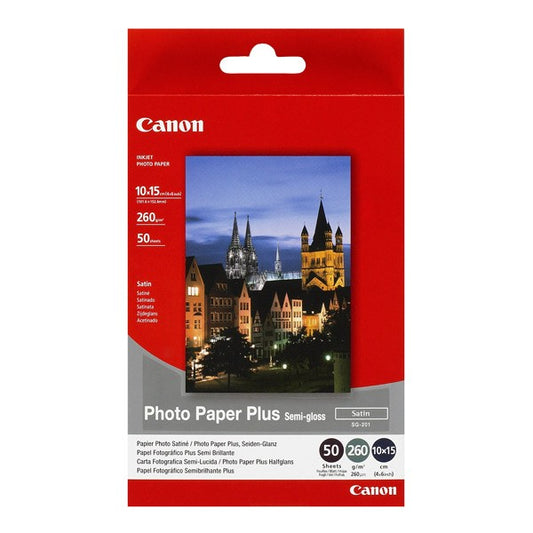 Canon SG-201 Semi Glossy Photo Paper 10 x 15cm 50 Sheets - 1686B015 - NWT FM SOLUTIONS - YOUR CATERING WHOLESALER