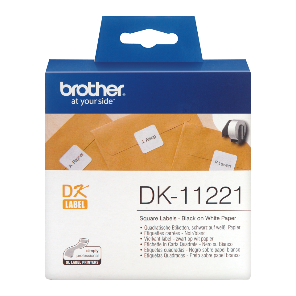 Brother Square Paper Label Roll 23mm x 23mm 1000 labels - DK11221 - NWT FM SOLUTIONS - YOUR CATERING WHOLESALER