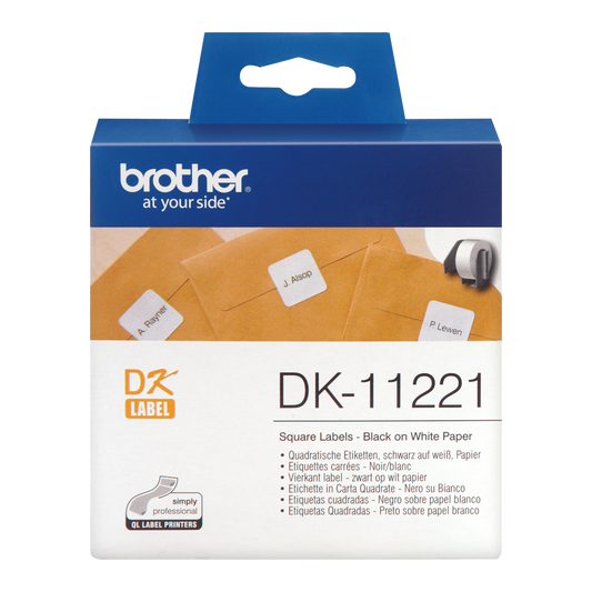 Brother Square Paper Label Roll 23mm x 23mm 1000 labels - DK11221 - NWT FM SOLUTIONS - YOUR CATERING WHOLESALER