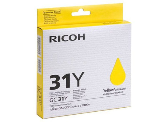 Ricoh GC31Y Yellow Standard Capacity Gel Ink Cartridge 1.56k pages for GXE3350N - 405691 - NWT FM SOLUTIONS - YOUR CATERING WHOLESALER