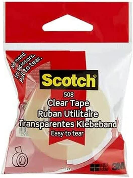 Scotch 508 Transparent Tape Easy to Tear 25mm x 50m (Pack 1) 7100213209 - NWT FM SOLUTIONS - YOUR CATERING WHOLESALER