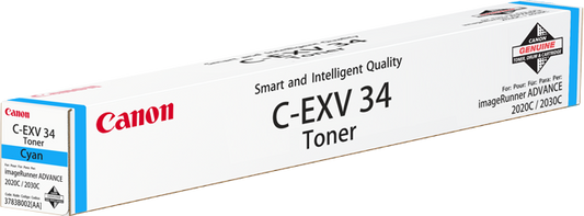 Canon EXV34C Cyan Standard Capacity Toner Cartridge 19k pages - 3783B002 - NWT FM SOLUTIONS - YOUR CATERING WHOLESALER
