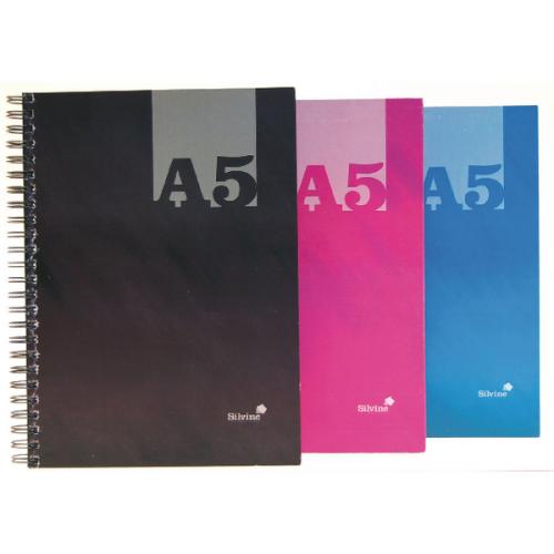 Silvine Luxpad A5 Wirebound Hard Cover Notebook Ruled 140 Pages Assorted Colours (Pack 12) - THBA5AC - NWT FM SOLUTIONS - YOUR CATERING WHOLESALER