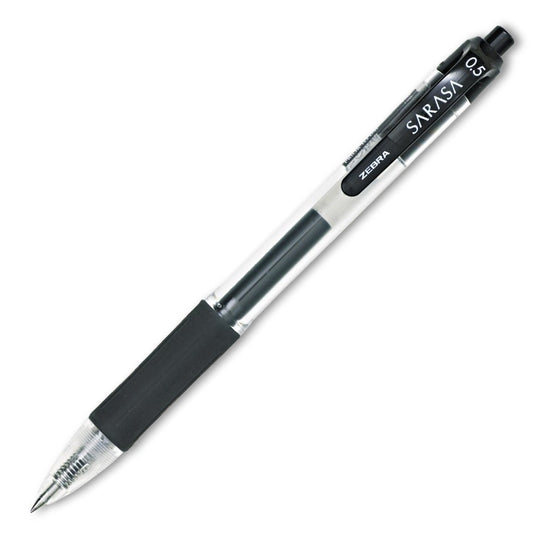 Zebra Sarasa Retractable Gel Rollerball Pen 0.5mm Tip 0.3mm Line Black (Pack 12) - 46710 - NWT FM SOLUTIONS - YOUR CATERING WHOLESALER