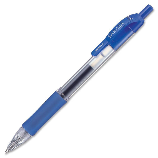 Zebra Sarasa Retractable Gel Rollerball Pen 0.5mm Tip 0.3mm Line Blue (Pack 12) - 46720 - NWT FM SOLUTIONS - YOUR CATERING WHOLESALER