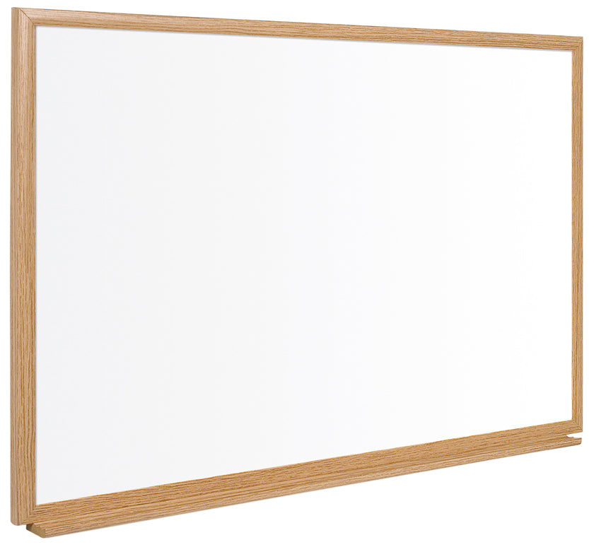 Bi-Office Earth-It Non Magnetic Enamel Whiteboard Oak Wood Frame 900x600mm - CE06202318 - NWT FM SOLUTIONS - YOUR CATERING WHOLESALER