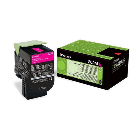 Lexmark 802M Magenta Toner Cartridge 1K pages - 80C20M0 - NWT FM SOLUTIONS - YOUR CATERING WHOLESALER