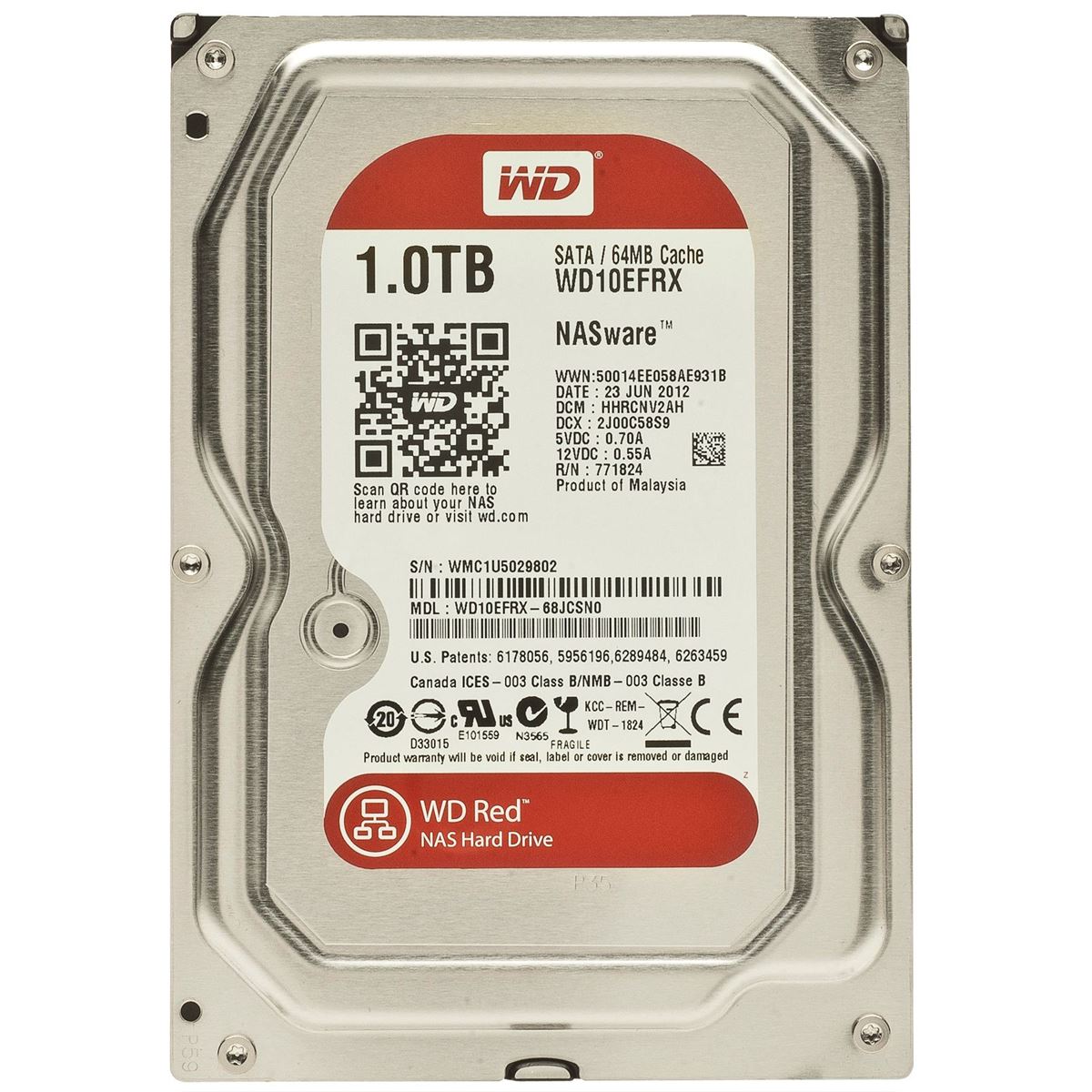 Western Digital Red 1TB 3.5 Inch SATA Desktop Internal Hard Drive