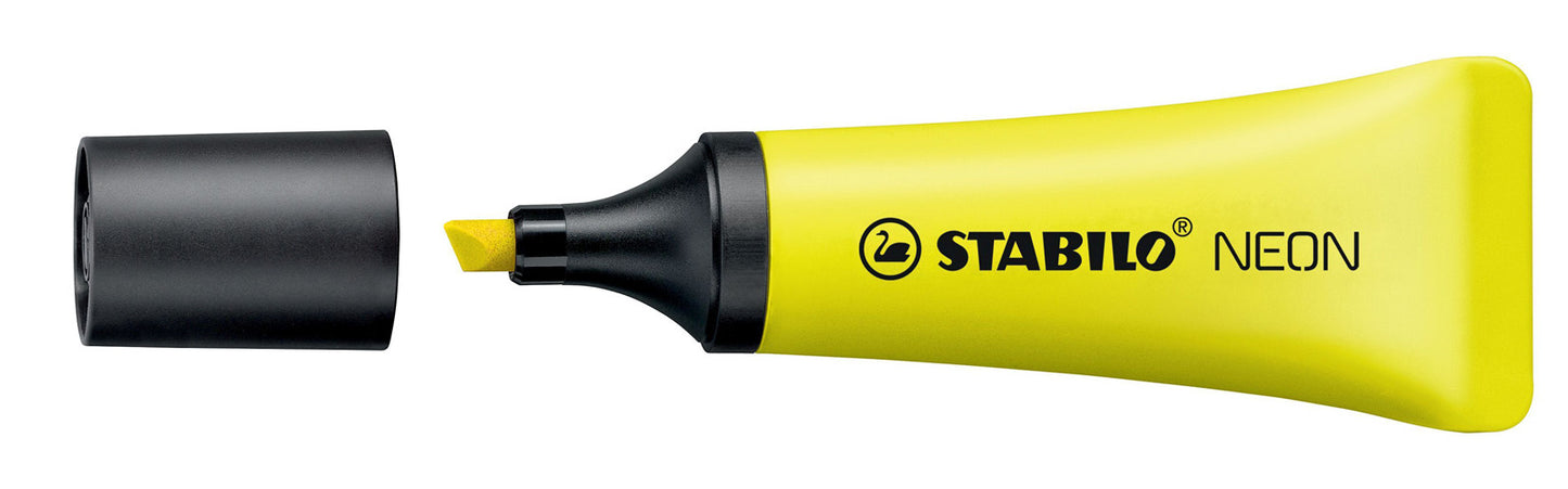 STABILO NEON Highlighter Chisel Tip 2-5mm Line Yellow (Pack 10) - 72/24 - NWT FM SOLUTIONS - YOUR CATERING WHOLESALER