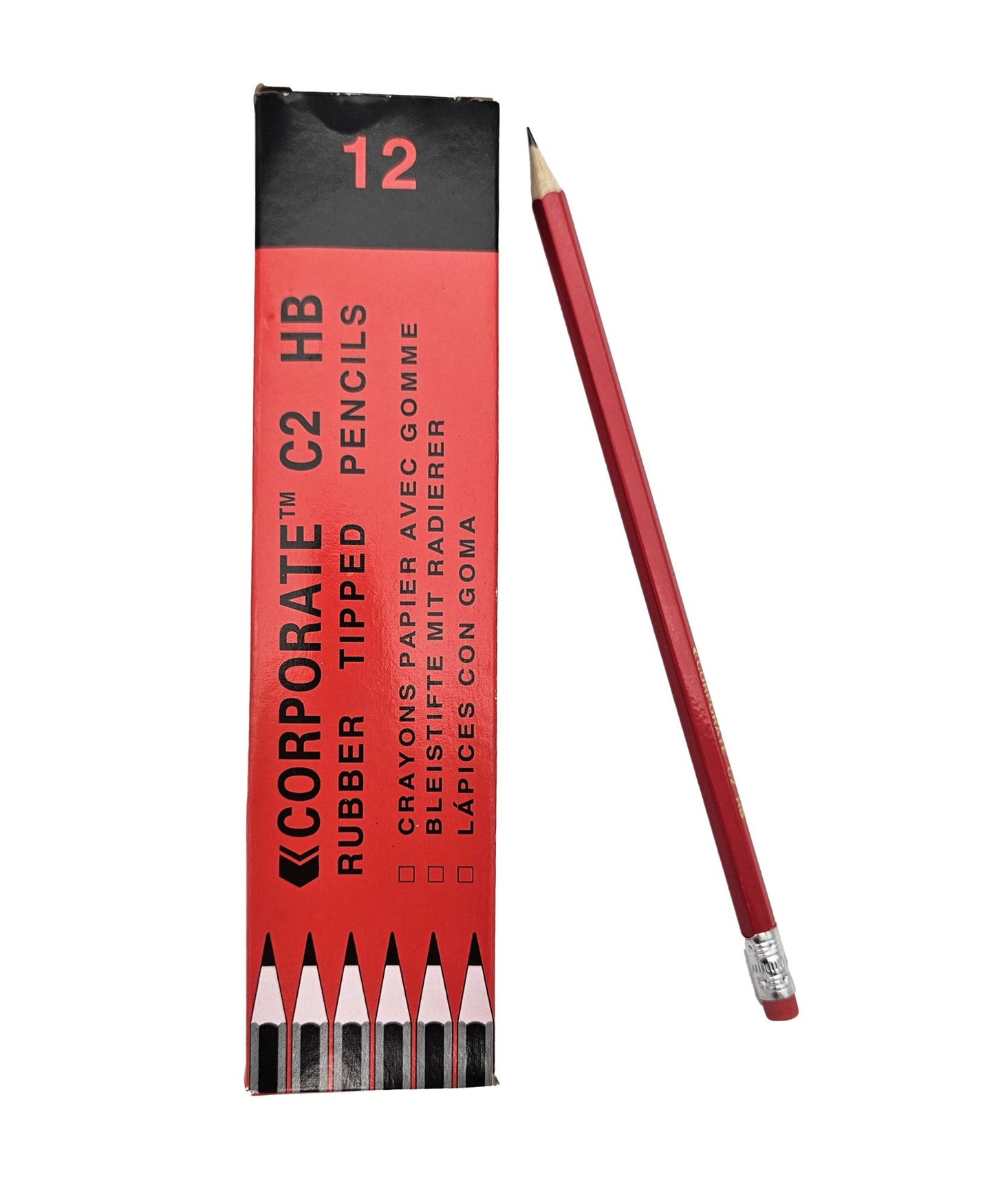 ValueX HB Pencil Rubber Tip Red Barrel (Pack 12) - 785100