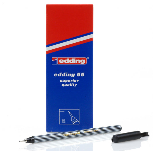 edding 55 Fineliner Pen 0.3mm Line Black (Pack 10) - 4-55001 - NWT FM SOLUTIONS - YOUR CATERING WHOLESALER