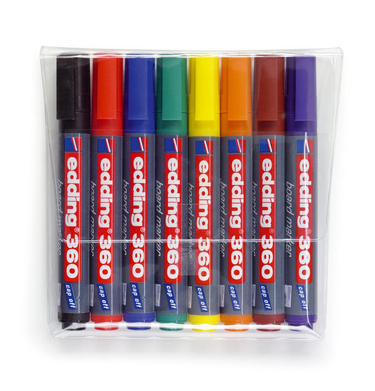 edding 360 Whiteboard Marker Bullet Tip 1.5-3mm Assorted Colours (Pack 8) - 4-360-8 - NWT FM SOLUTIONS - YOUR CATERING WHOLESALER