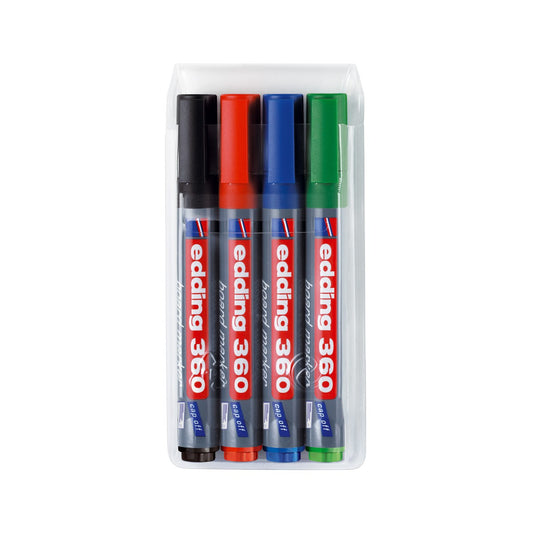 edding 360 Whiteboard Marker Bullet Tip 1.5-3mm Assorted Colours (Pack 4) - 4-360-4 - NWT FM SOLUTIONS - YOUR CATERING WHOLESALER