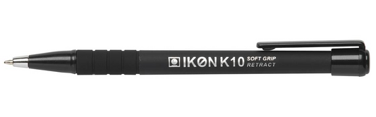 ValueX Retractable Ballpoint Pen Soft Grip 1.0mm Tip 0.7mm Line Black (Pack 12) - K10-01 - NWT FM SOLUTIONS - YOUR CATERING WHOLESALER
