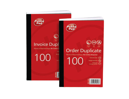 ValueX 210x130mm Duplicate Order Book Carbonless 1-100 Taped Cloth Binding 100 Sets (Pack 5) - 6907-FRM - NWT FM SOLUTIONS - YOUR CATERING WHOLESALER