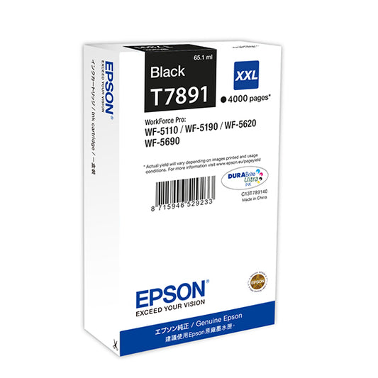 Epson T7891XXL Black High YieId Ink Cartridge 65ml - C13T789140 - NWT FM SOLUTIONS - YOUR CATERING WHOLESALER