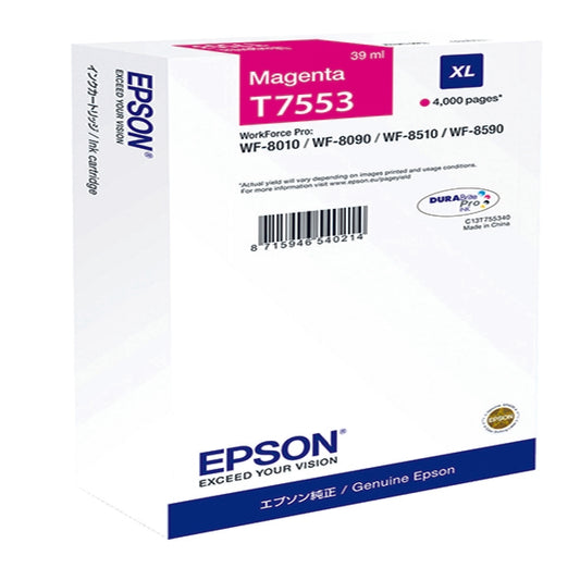 Epson T7553 Magenta Ink Cartridge 39ml - C13T755340 - NWT FM SOLUTIONS - YOUR CATERING WHOLESALER