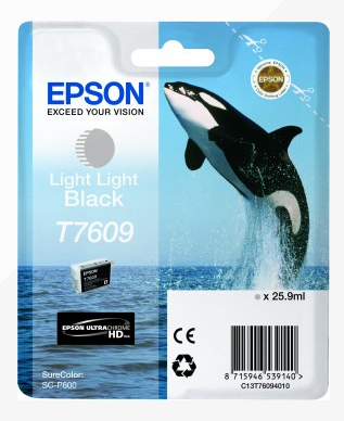 Epson T7609 Killer Whale Light Black Standard Capacity Ink Cartridge 26ml - C13T76094010 - NWT FM SOLUTIONS - YOUR CATERING WHOLESALER