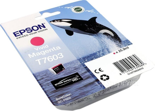 Epson T7603 Killer Whale Vivid Magenta Standard Capacity Ink Cartridge 26ml - C13T76034010 - NWT FM SOLUTIONS - YOUR CATERING WHOLESALER