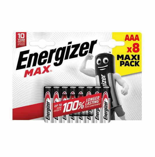 Energizer Max AAA Alkaline Batteries (Pack 8) - E300112100 - NWT FM SOLUTIONS - YOUR CATERING WHOLESALER