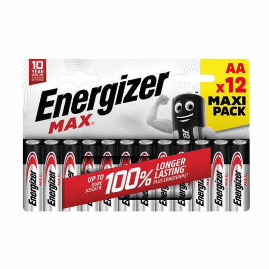 Energizer Max AA Alkaline Batteries (Pack 12) - E300836200 - NWT FM SOLUTIONS - YOUR CATERING WHOLESALER