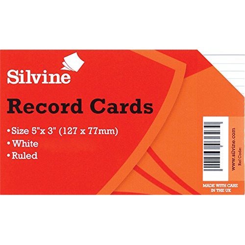 ValueX Record Cards Ruled 127x76mm White (Pack 100) - 553W - NWT FM SOLUTIONS - YOUR CATERING WHOLESALER