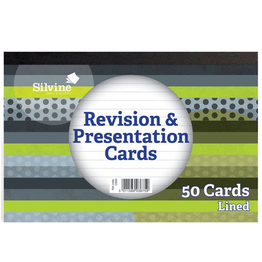 Silvine Revision and Presentation Cards Ruled 152x102mm White (Pack 50) - CR50 - NWT FM SOLUTIONS - YOUR CATERING WHOLESALER