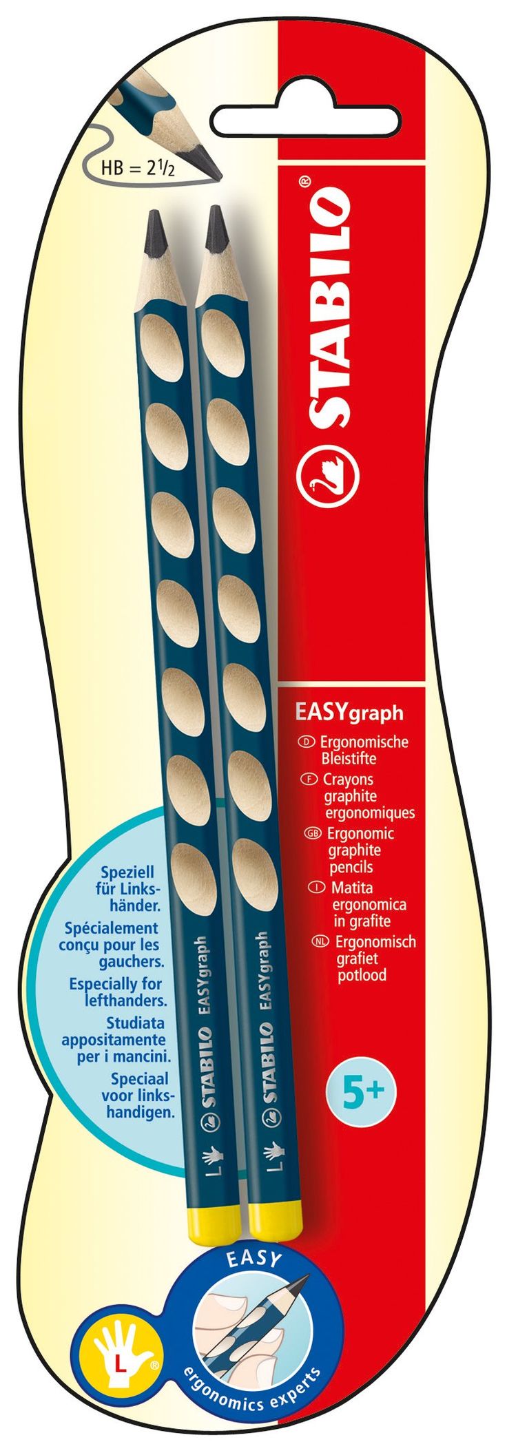 STABILO EASYgraph HB Pencil Left Handed (Pack 2) - B-39888-5 - NWT FM SOLUTIONS - YOUR CATERING WHOLESALER