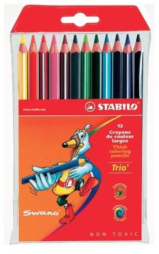 STABILO Trio Thick Colouring Pencil Assorted Colours (Pack 12) - 203/12-01 - NWT FM SOLUTIONS - YOUR CATERING WHOLESALER