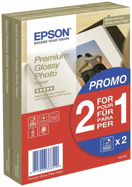 Epson Glossy Photo Paper 10 x 15cm 2 x 40 Sheets - C13S042167 - NWT FM SOLUTIONS - YOUR CATERING WHOLESALER