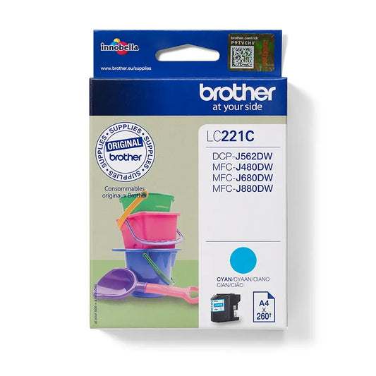 Brother Cyan Ink Cartridge 4ml - LC221C - NWT FM SOLUTIONS - YOUR CATERING WHOLESALER