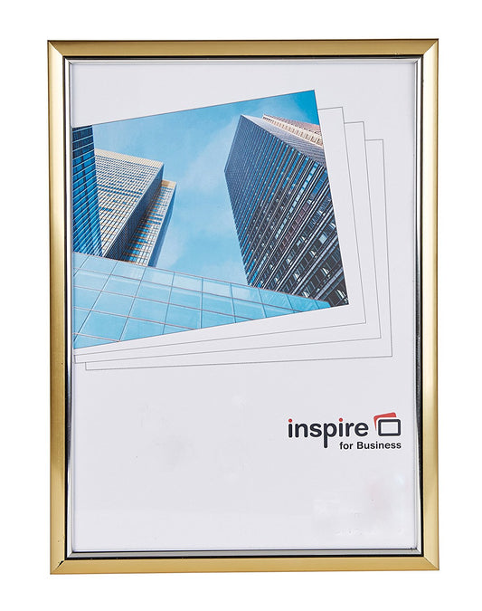 Photo Album Co Inspire For Business Certificate/Photo Frame A4 Plastic Frame Plastic Front Gold - EASA4GDP - NWT FM SOLUTIONS - YOUR CATERING WHOLESALER