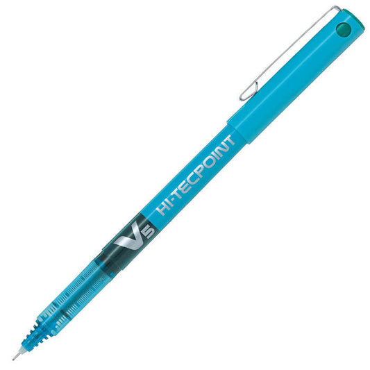 Pilot V5 Hi-Tecpoint Liquid Ink Rollerball Pen 0.5mm Tip 0.3mm Line Light Blue (Pack 12) - 100101210 - NWT FM SOLUTIONS - YOUR CATERING WHOLESALER