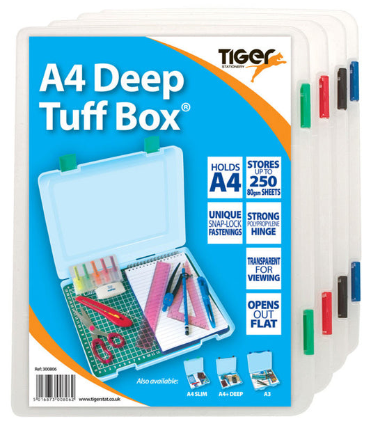 Tiger Tuff Box Polypropylene A4 Deep Clear - 300806 - NWT FM SOLUTIONS - YOUR CATERING WHOLESALER