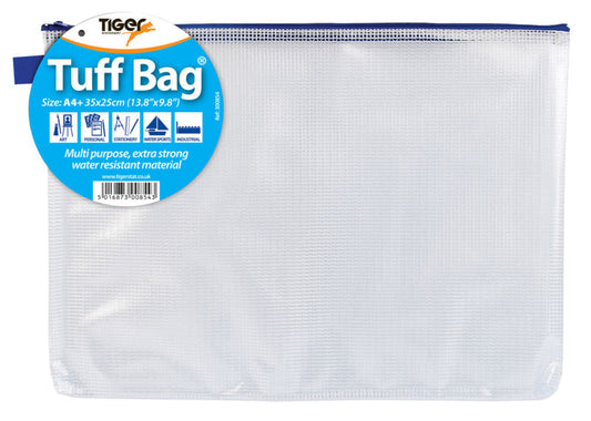 Tiger Tuff Bag Polypropylene A4+ 500 Micron Clear with Assorted Colour Zips - 300854 - NWT FM SOLUTIONS - YOUR CATERING WHOLESALER