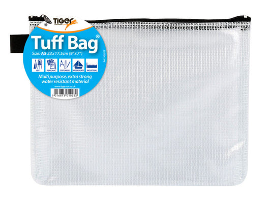 Tiger Tuff Bag Polypropylene A5 500 Micron Clear with Assorted Colour Zips - 301023 - NWT FM SOLUTIONS - YOUR CATERING WHOLESALER
