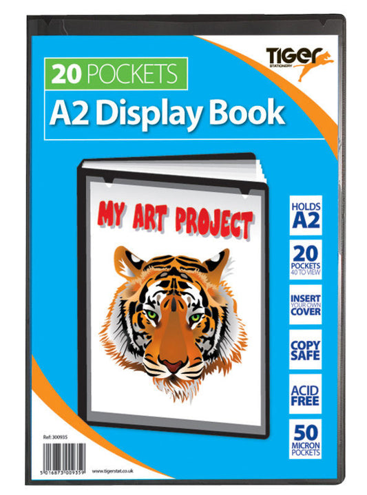Tiger A2 Presentation Display Book 20 Pocket Black - 300935 - NWT FM SOLUTIONS - YOUR CATERING WHOLESALER