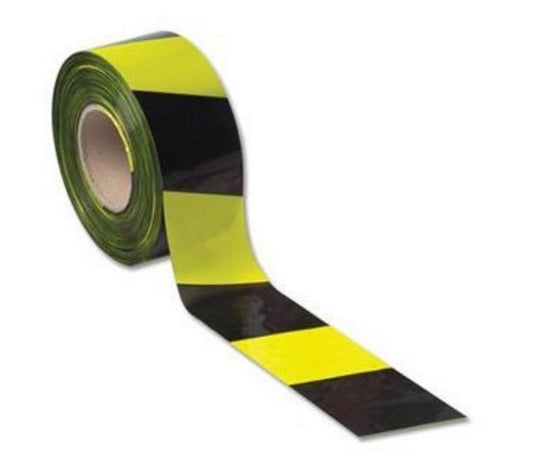 ValueX Barrier Tape 75mmx500m Yellow/Black - 006-0107 - NWT FM SOLUTIONS - YOUR CATERING WHOLESALER